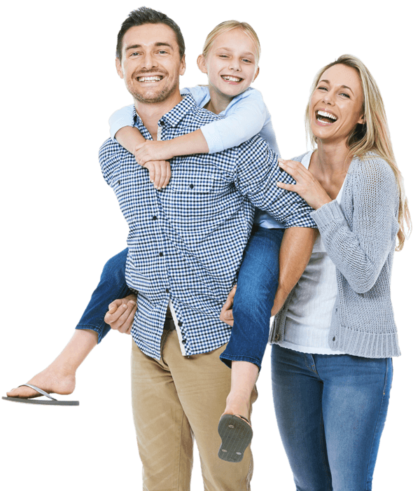 A happy family with transparent background.